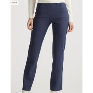 Quince Ultra-Stretch Ponte Straight-Leg Pants Dk Navy